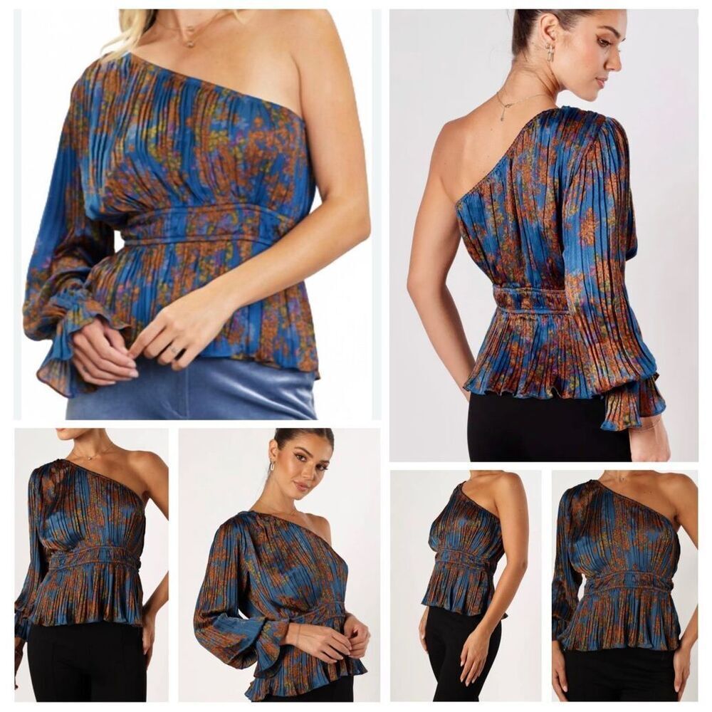 🌟💕HP💕🌟NWT Fab’rik One Shoulder Multicolored, elegant top (L)